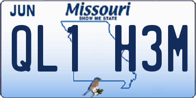 MO license plate QL1H3M