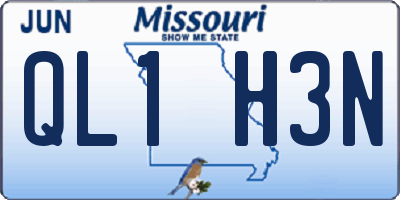 MO license plate QL1H3N