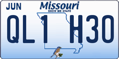 MO license plate QL1H3O