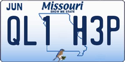 MO license plate QL1H3P