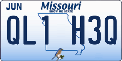 MO license plate QL1H3Q