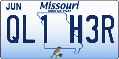 MO license plate QL1H3R