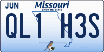 MO license plate QL1H3S