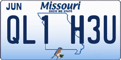 MO license plate QL1H3U