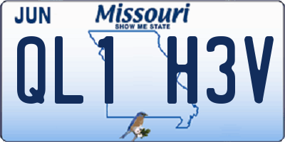 MO license plate QL1H3V