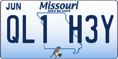 MO license plate QL1H3Y