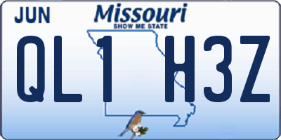 MO license plate QL1H3Z