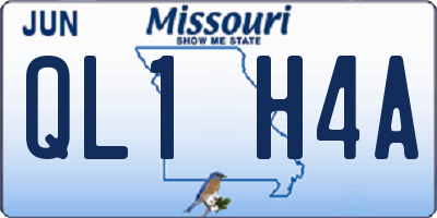 MO license plate QL1H4A