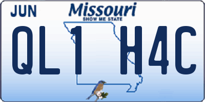 MO license plate QL1H4C