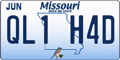 MO license plate QL1H4D