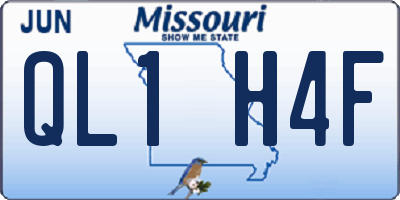 MO license plate QL1H4F