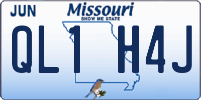 MO license plate QL1H4J