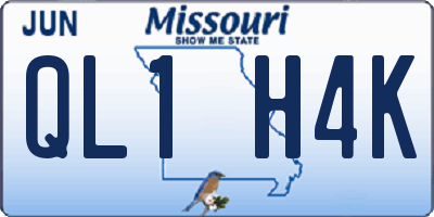 MO license plate QL1H4K