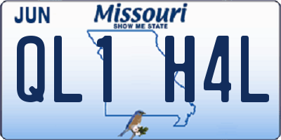 MO license plate QL1H4L
