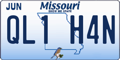 MO license plate QL1H4N