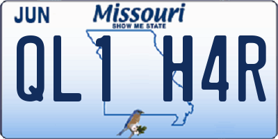 MO license plate QL1H4R