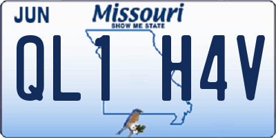 MO license plate QL1H4V