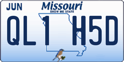MO license plate QL1H5D