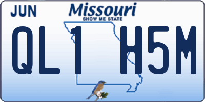 MO license plate QL1H5M