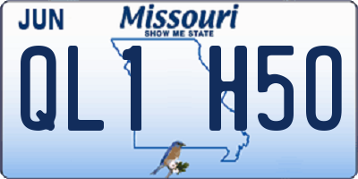 MO license plate QL1H5O