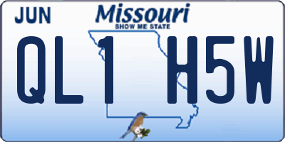 MO license plate QL1H5W