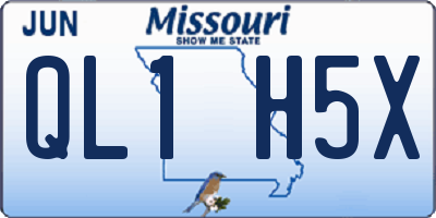MO license plate QL1H5X