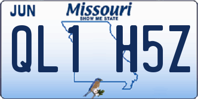 MO license plate QL1H5Z