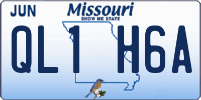 MO license plate QL1H6A