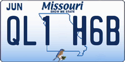 MO license plate QL1H6B