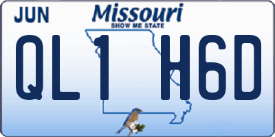MO license plate QL1H6D