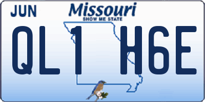MO license plate QL1H6E