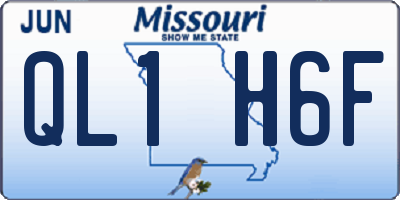 MO license plate QL1H6F