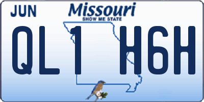 MO license plate QL1H6H