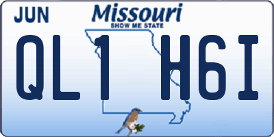 MO license plate QL1H6I