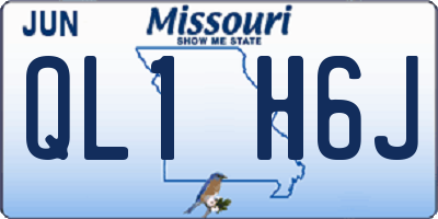 MO license plate QL1H6J