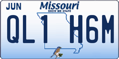 MO license plate QL1H6M