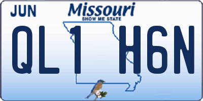 MO license plate QL1H6N