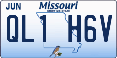 MO license plate QL1H6V