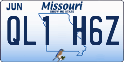 MO license plate QL1H6Z