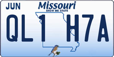 MO license plate QL1H7A