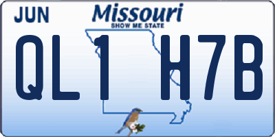 MO license plate QL1H7B