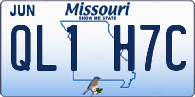 MO license plate QL1H7C