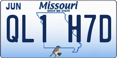 MO license plate QL1H7D