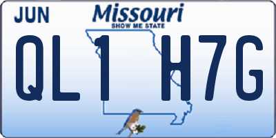 MO license plate QL1H7G