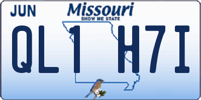 MO license plate QL1H7I