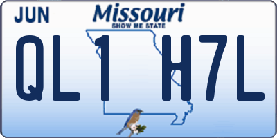 MO license plate QL1H7L