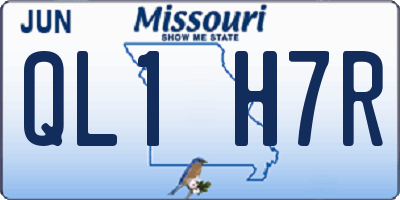 MO license plate QL1H7R