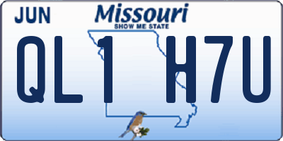 MO license plate QL1H7U