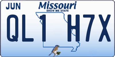 MO license plate QL1H7X