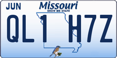 MO license plate QL1H7Z